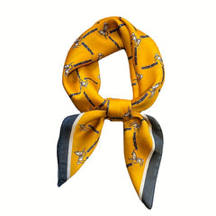 Horse Print Bandana Satin Neck Scarf Windproof Head Wrap Hair Accessory
