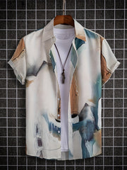 Men's Casual Short Sleeve Shirt for Summer Vacation