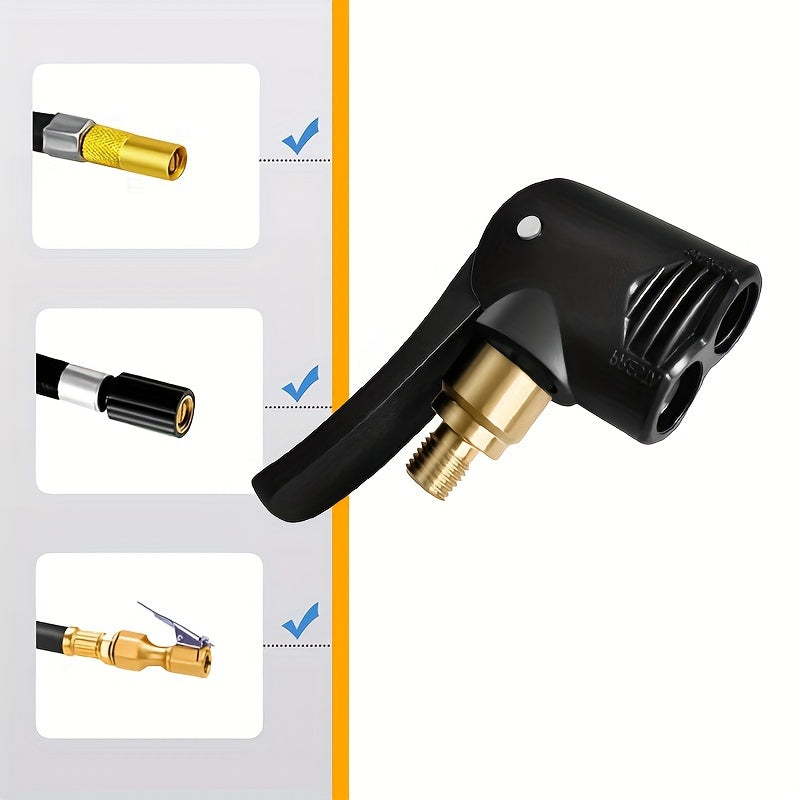 2 in 1 Tire Inflatable Chuck American French Nozzle Conversion Pump