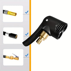 2 in 1 Tire Inflatable Chuck American French Nozzle Conversion Pump