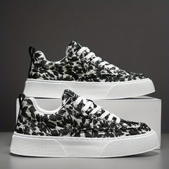 Men's Flowery Skate Shoes Lace up Sneakers