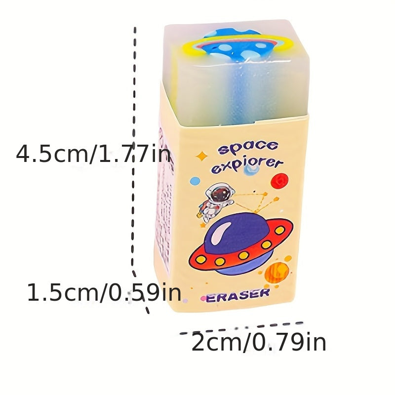 6pcs Outer Space Erasers - Party Favors Classroom Prizes Easter Egg Stuffers
