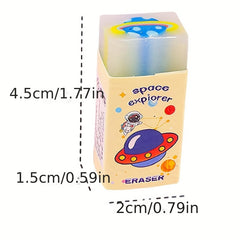 6pcs Outer Space Erasers - Party Favors Classroom Prizes Easter Egg Stuffers