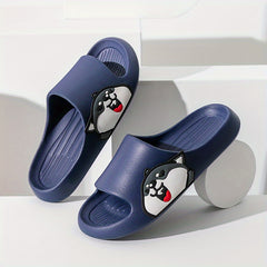 Men's Cartoon Slip On Slides Quick Dry Indoor House Slippers