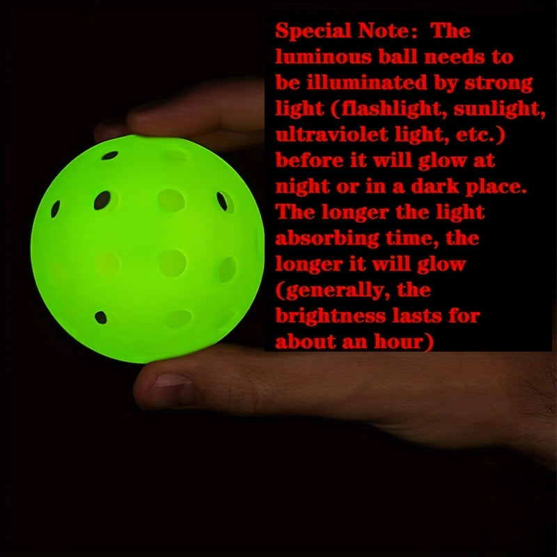 5pcs Glow in the Dark Pickleball Balls for Indoor and Outdoor Play
