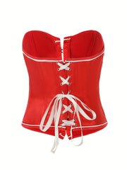 Strapless Corset Retro Style Slimming Lace Up Body Shaper