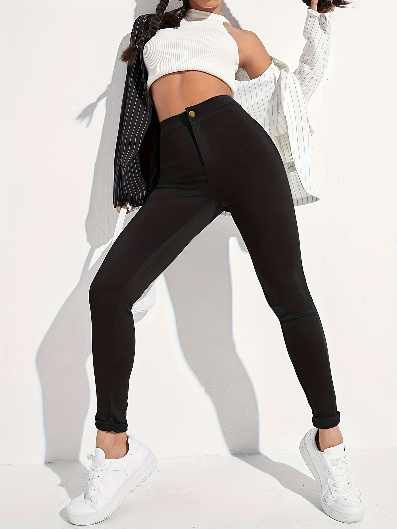 Slim Fit Skinny Jeans High Waist Casual High Rise