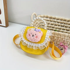 Kids Cartoon Messenger Bag Girls Faux Pearl Shoulder Handbag