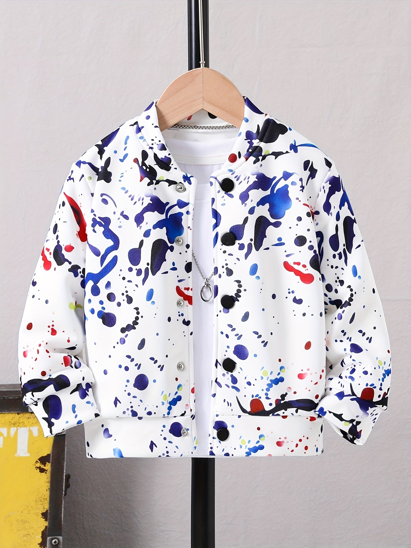 Boys Graffiti Windbreaker Jacket Zip Up Waterproof Jacket