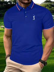 Men's Classic Golfing Graphic Polo Shirt Casual Slightly Stretch