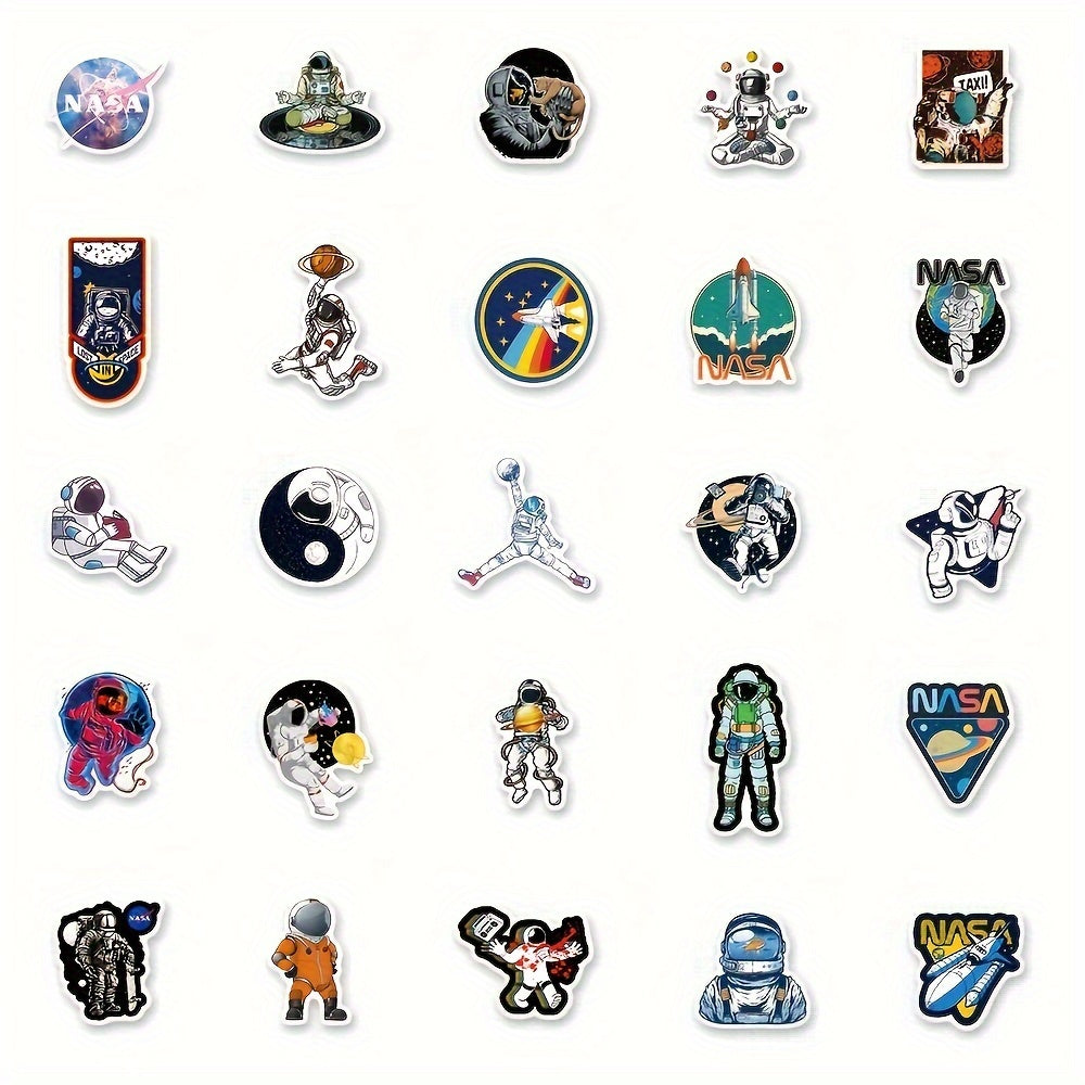 50pcs Astronaut Series Stickers Motorcycle Laptop Cup Waterproof Stickers