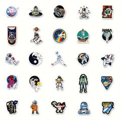 50pcs Astronaut Series Stickers Motorcycle Laptop Cup Waterproof Stickers