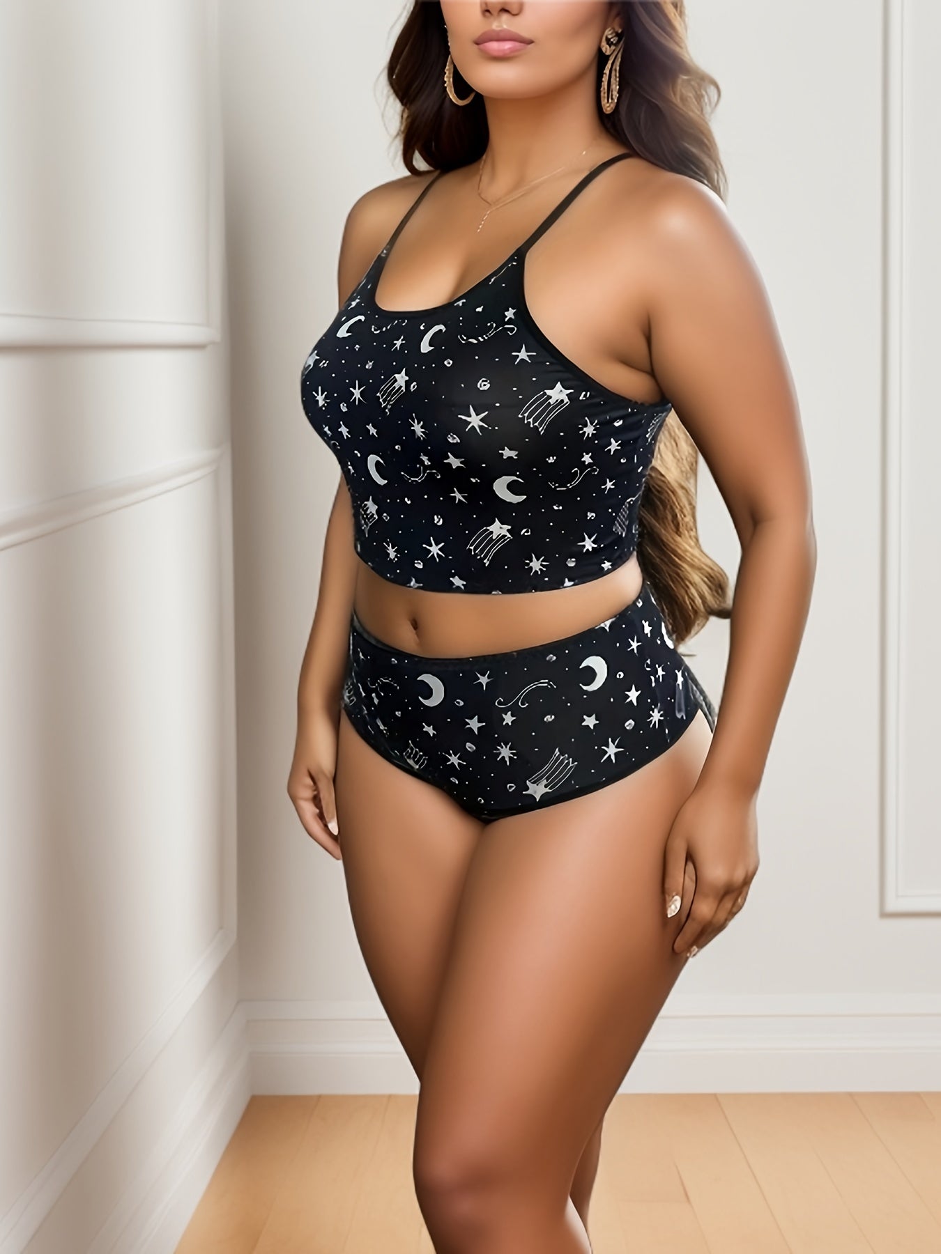 Moon & Star Print Bra & Panty Set