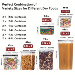 12 Pcs Airtight Pet Food Storage Containers with Labels and Marker