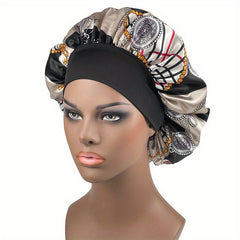 Vintage Paisley Print Satin Bonnet Nightcap Silk Elastic Sleeping Cap