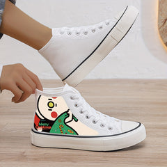 Christmas Plush Lined Chunky Canvas Sneakers