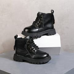 Vintage Solid Boots With Zipper For Girls