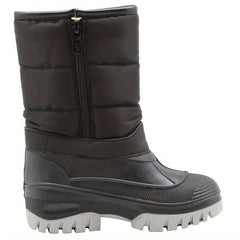 Boys' High Top Snow Boots Warm Cozy Non-slip Boots Plush Comfy Outdoor Hiking