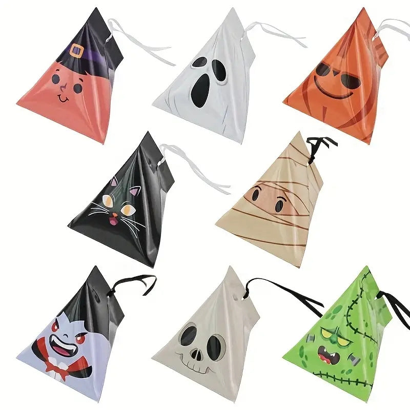 8pcs Halloween Triangle Boxes Chocolate Packaging Party Supplies