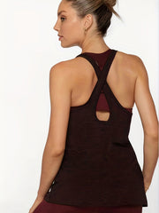 Women's Plus Size Cross Back Yoga Tank Top