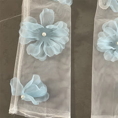 Transparent Floral Bridal Gloves with Pastel Flowers Wedding Party Formal Events