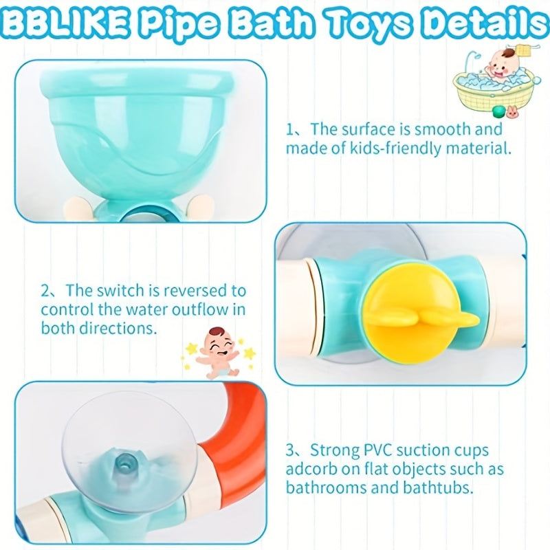 Baby Bath Time DIY Water Pipe Toy with Spray Feature