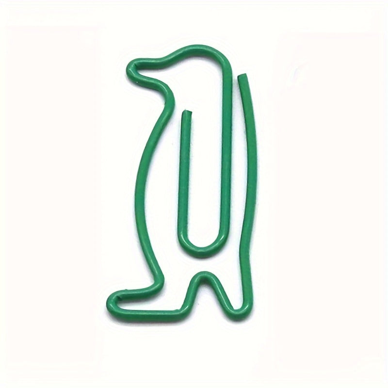100 Penguin Paper Clips, Colorful Wire, Animal Shaped, Creative Office Supplies