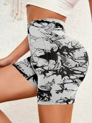 Tie Dye Seamless Yoga Shorts High Stretch Running Fitness Sports Shorts Women