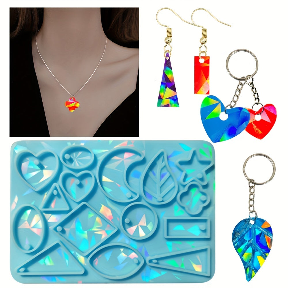 Holographic Laser Pendant Silicone Mold DIY Epoxy Resin Mold