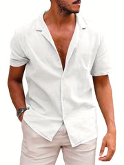 Men's Casual Camp Collar Short Sleeve Shirt