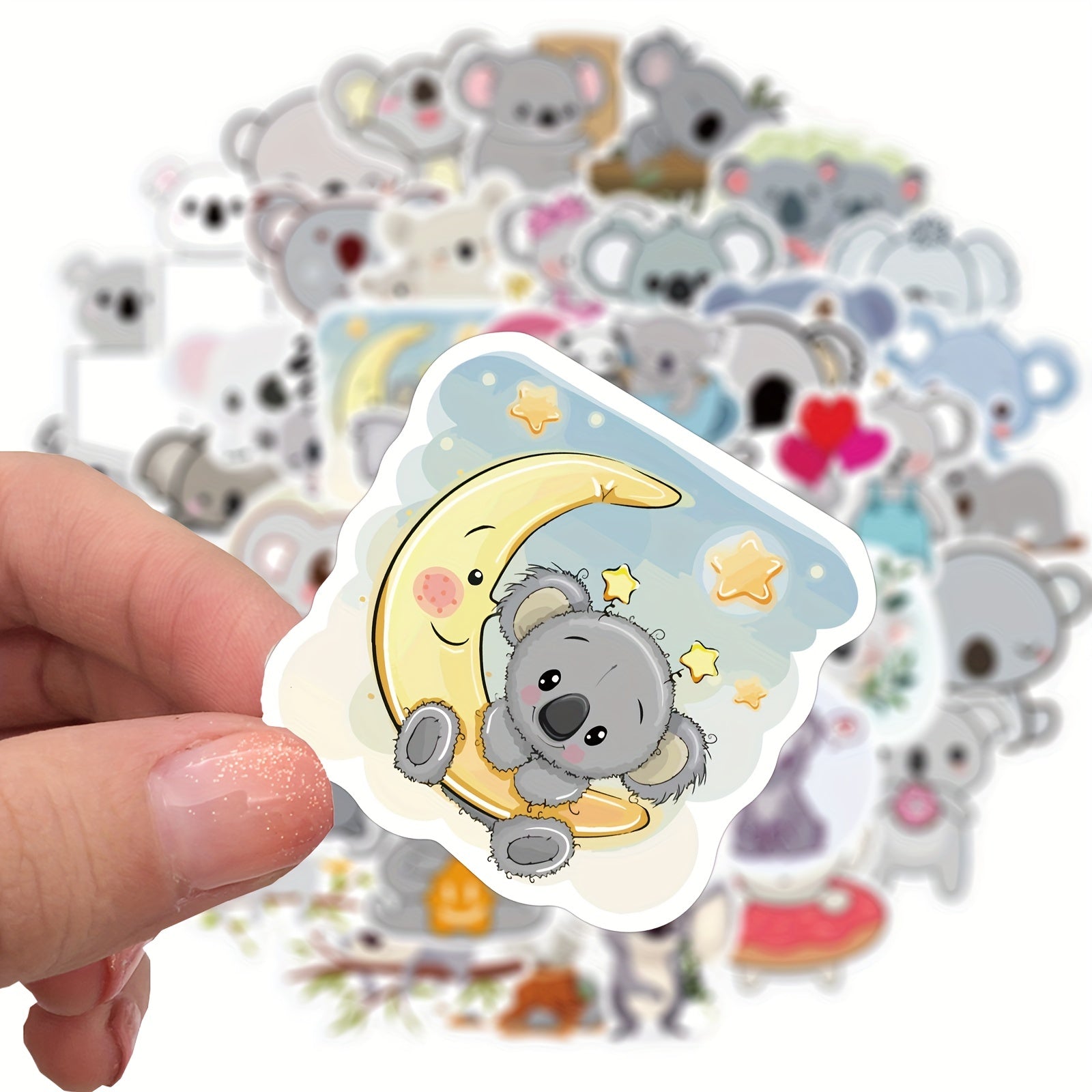 50pcs Cartoon Koala Waterproof Stickers for Easter Gift Water Bottles Skateboard