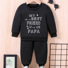 Baby Letter Print Casual Outfit Set MY IS PAPA