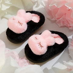 Girls Cartoon Rabbit Furry House Shoes, Non Slip Soft Bottom Walking Shoes