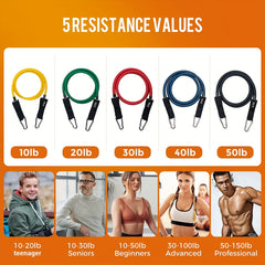 11pcs Fitness Training Equipment with Yoga Resistance Bands & Accessories
