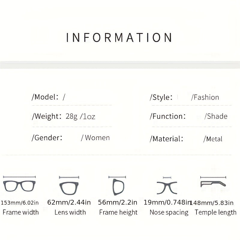 Square Rimless Sunglasses UV400 Sun Shades for Vacation