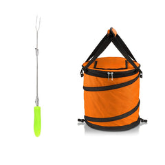 Portable Folding Ice Bucket Cooler Orange Polyester Insulated Picnic Bag