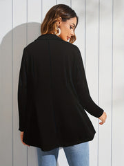 Solid Lapel Dual Pockets Blazer Casual Long Sleeve Blazer