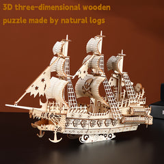 3D Wooden Flying Dutchman Puzzle Toy