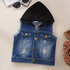 Toddler Girls Hooded Denim Jacket