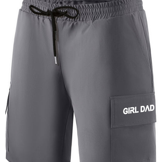 Gril And Dad Print Cargo Shorts Men s Casual Pocket Cargo Shorts