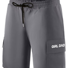 Gril And Dad Print Cargo Shorts Men s Casual Pocket Cargo Shorts
