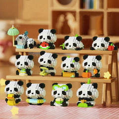 12pcs Panda Blocks Building Set - Ideal Gift for Halloween, Thanksgiving