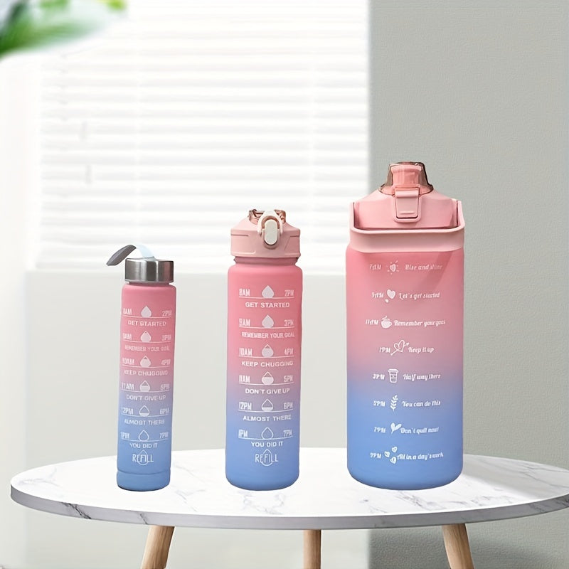 3pcs Portable Plastic Water Bottle Large Capacity Sport Bottle Outdoor