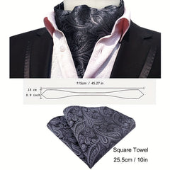 Men's Neckerchief Handkerchief Set Paisley Jacquard Necke...
