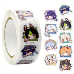 500 2.03 cm Square Frame Roll Stickers Cartoon Decorative Sealing