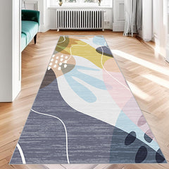 Modern Abstract Long Carpet, Machine Washable Anti-Slip