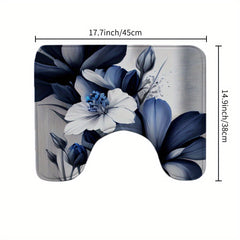Flower Shower Curtain & Rug Set with 12 Hooks