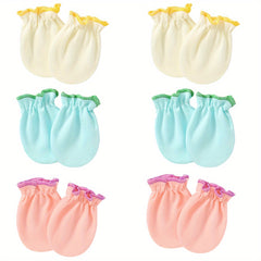 6 Pairs Baby Girls Elastic Mittens Soft Comfortable Gloves