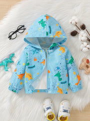 Baby Boy Dinosaur Hooded Zipper Coat