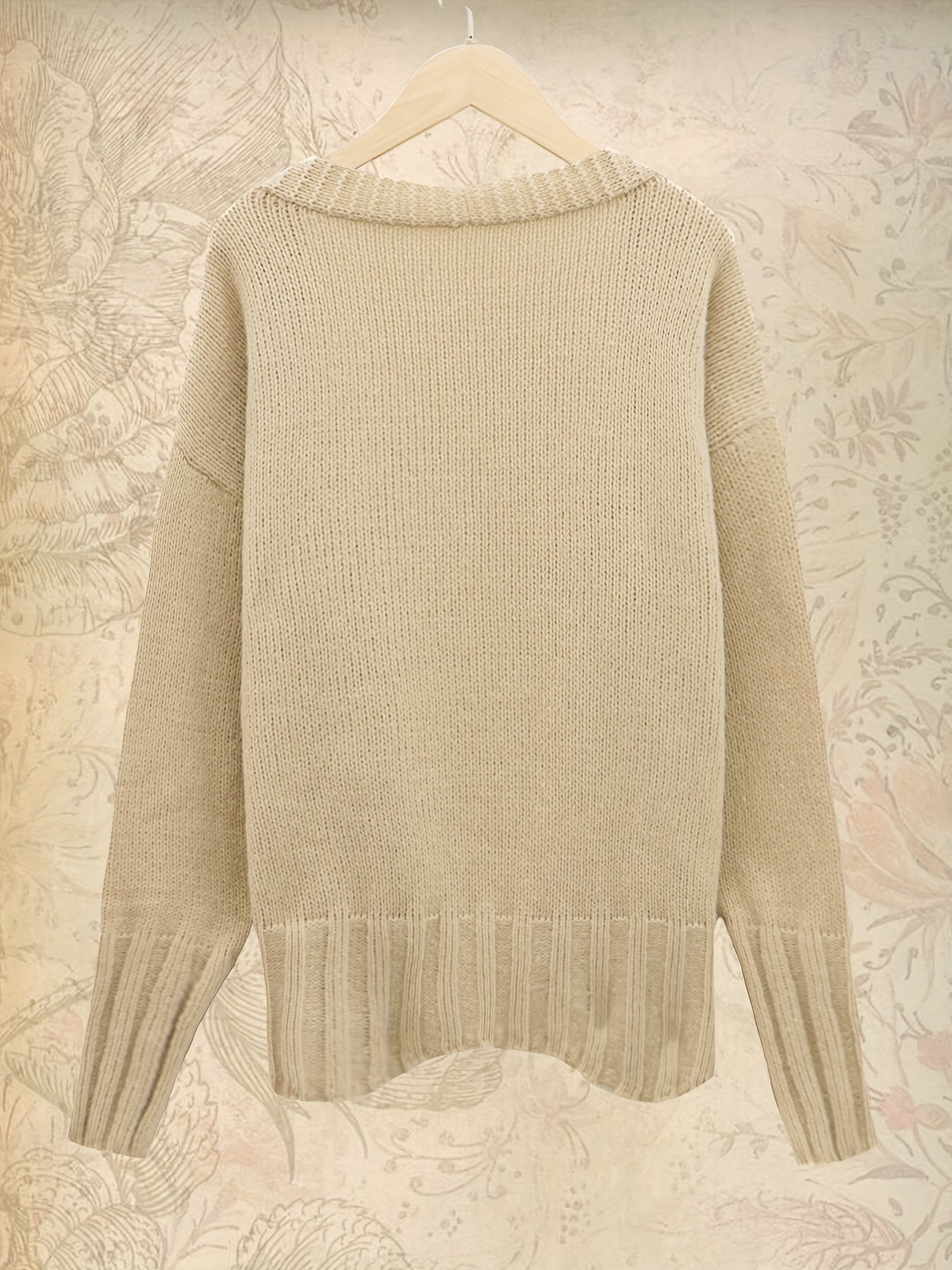 Casual Cardigan Button Up V Neck Long Sleeve Solid Color